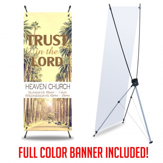 X Banner Stand and Custom Full Color